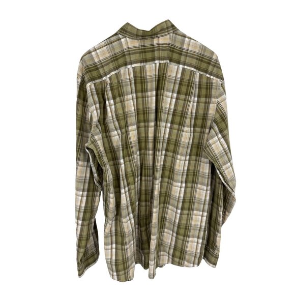 Eddie Bauer Mens Classic Fit Green Plaid Button-Down Long Sleeve Shirt Size TXL - Picture 6 of 11
